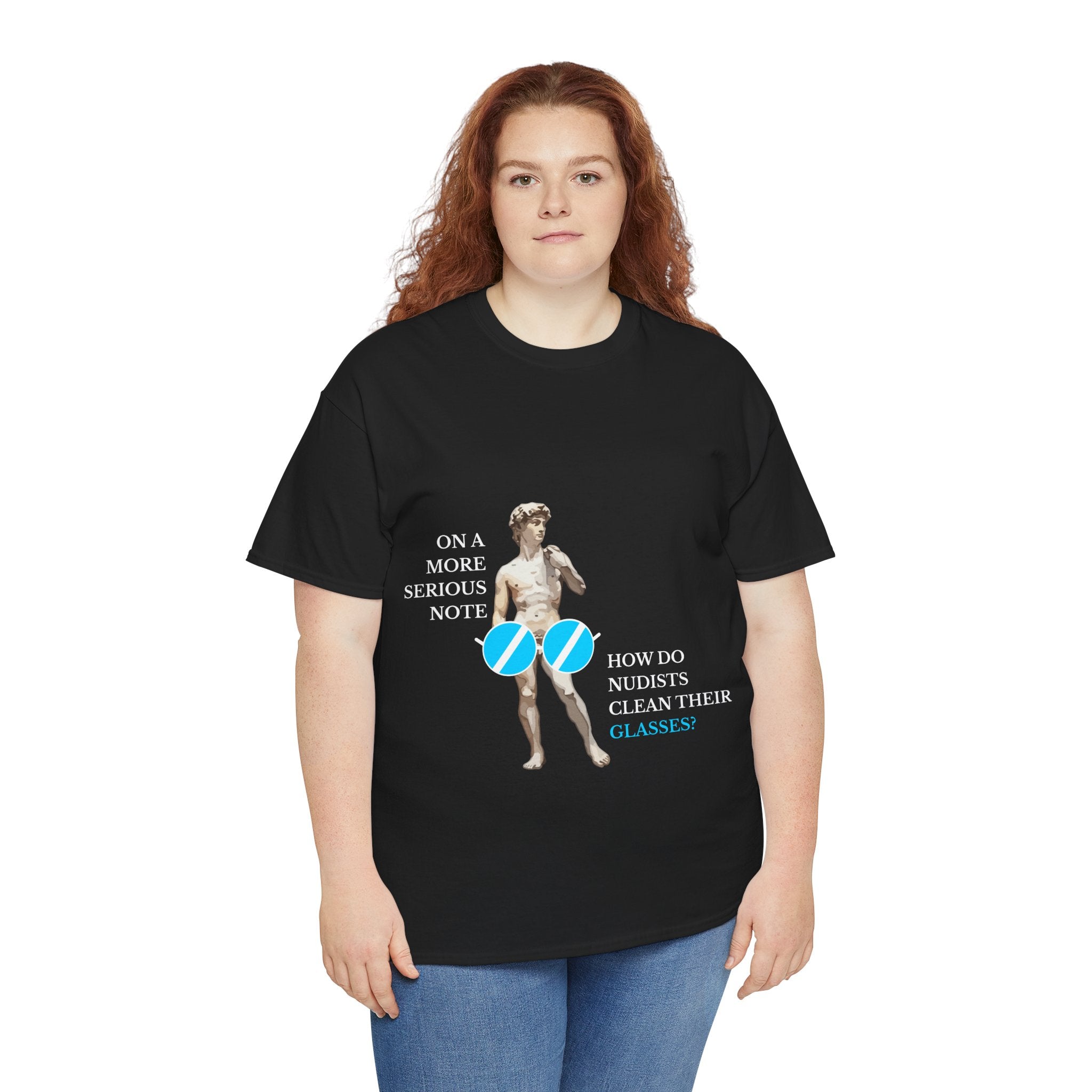 On a more serious note (Nudist) — Unisex Heavy Cotton Tee