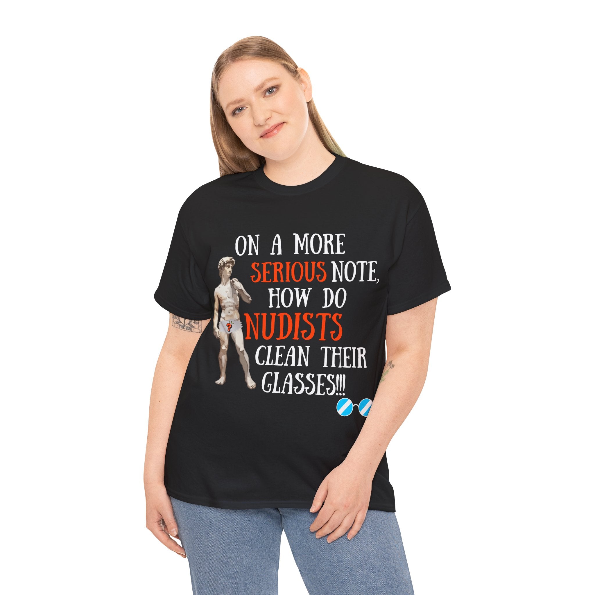 On a more serious note (Nudist) - 3 — Unisex Heavy Cotton Tee