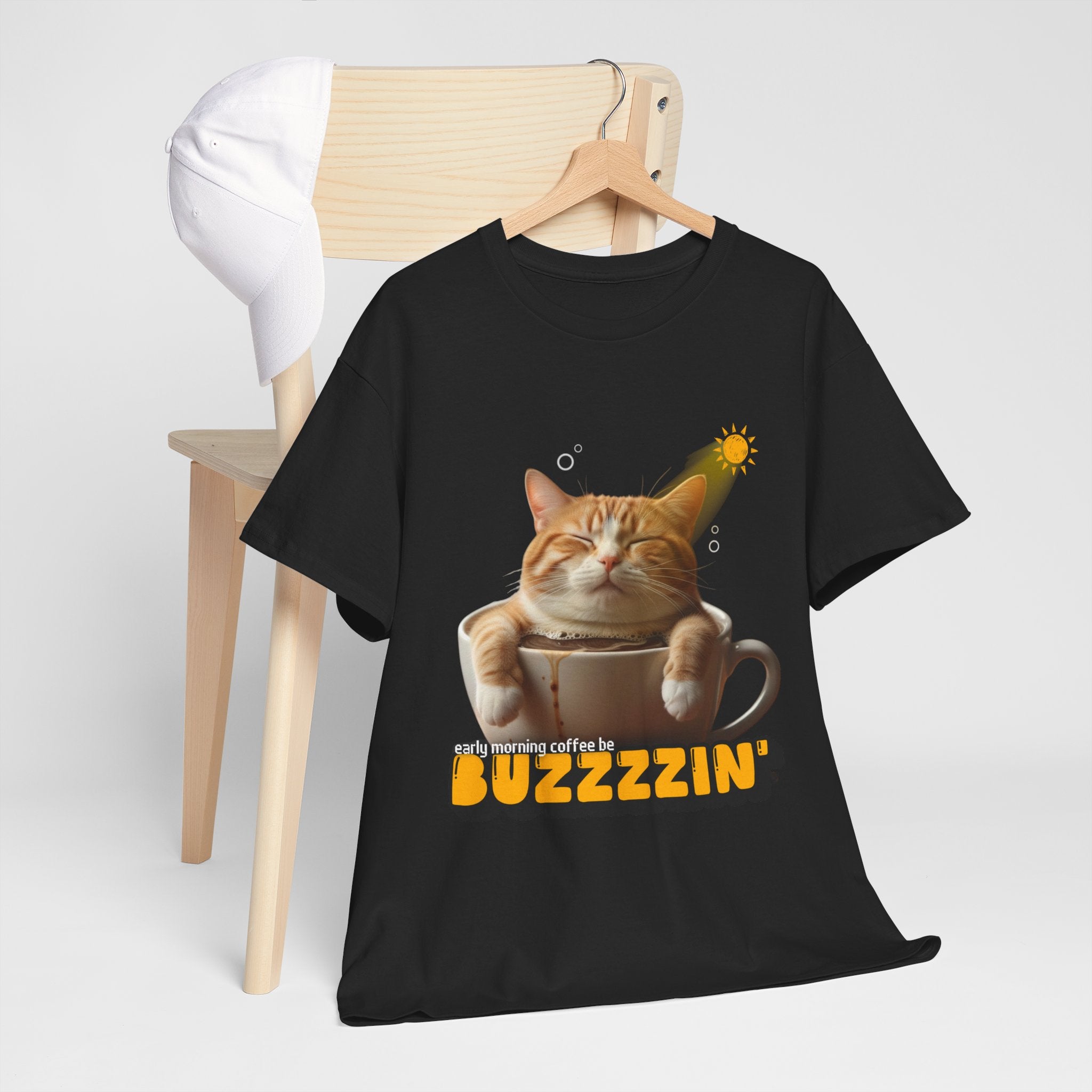 Early morning coffee be buzzzzin — Unisex Heavy Cotton Tee