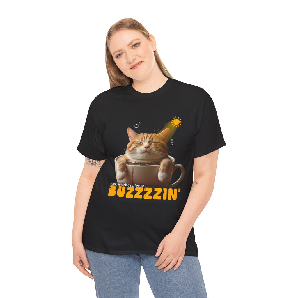 Early morning coffee be buzzzzin — Unisex Heavy Cotton Tee