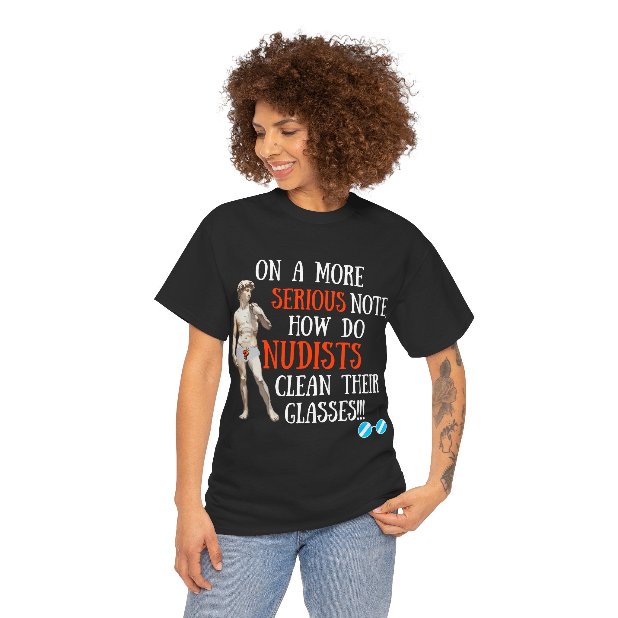 On a more serious note (Nudist) - 3 — Unisex Heavy Cotton Tee