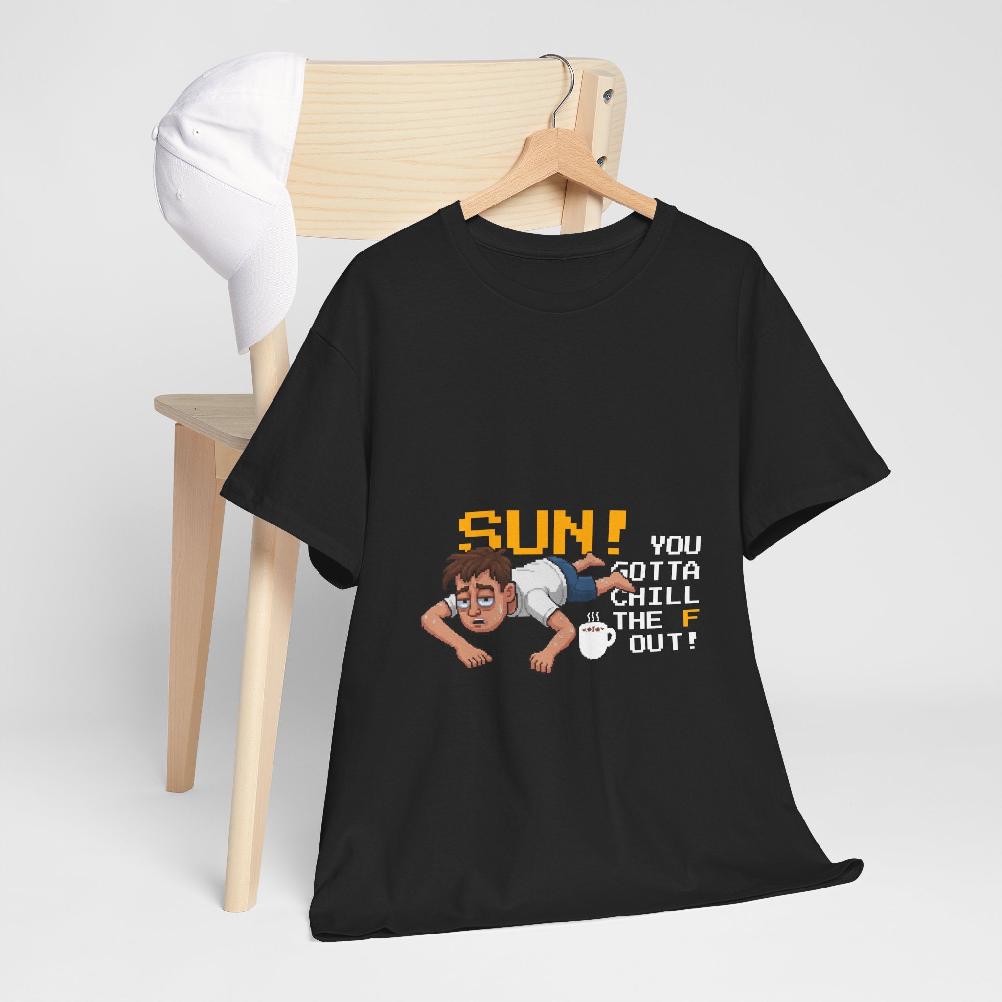 Sun, you gotta chill out (coffee edition) — Unisex Heavy Cotton Tee