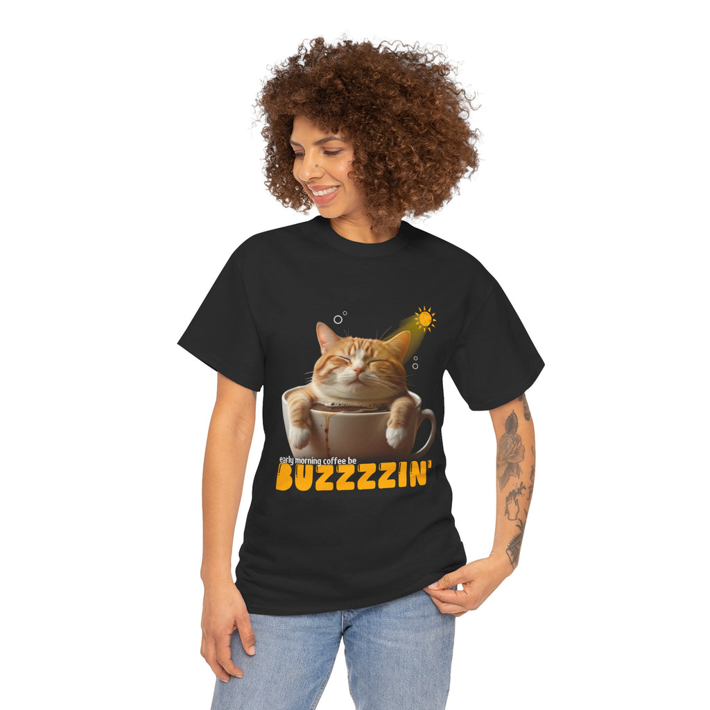 Early morning coffee be buzzzzin — Unisex Heavy Cotton Tee